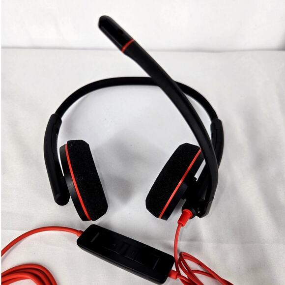 POLY POLYCOM BLACKWIRE 3200 SERIES USB DUAL HEADSET, MIC, VOLUME & MUTE CONTROLS - Picture 5 of 6